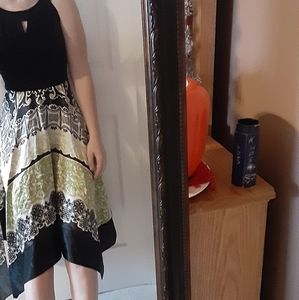 Green and Black Dress